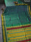 Pure kanchipuram silk saree dual shade of greenish violet and green with thread woven buttas and thread woven border