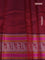 Pure kanchipuram silk saree dual shade of bluish maroon and magenta pink with thread woven buttas and long thread woven border