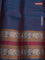 Pure kanchipuram silk saree coffee brown and cs blue with thread woven buttas and long thread woven border