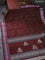 Pure kanchipuram silk saree dual shade of greenish pink and purple with thread woven buttas and thread woven border