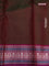Pure kanchipuram silk saree dual shade of greenish pink and purple with thread woven buttas and thread woven border