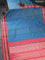 Pure kanchipuram silk saree dual shade of blue and peach shade with woven buttas and banarasi style border