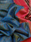 Pure kanchipuram silk saree dual shade of blue and peach shade with woven buttas and banarasi style border