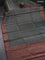 Banarasi tussar silk saree grey and wine shade with woven buttas and banarasi style border