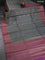 Banarasi tussar silk saree grey and purple with woven buttas and banarasi style border