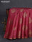 Banarasi tussar silk saree maroon and green with floral woven buttas and woven border