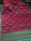 Banarasi tussar silk saree maroon shade and teal green shade with floral woven buttas and woven border