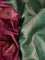 Banarasi tussar silk saree maroon shade and teal green shade with floral woven buttas and woven border