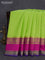 Pure mysore silk saree fluorescent green and pink blue with allover zari woven buttas andd rettapet zari woven border