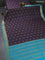 Pure mysore silk saree dark blue and teal blue with allover zari checks & buttas and zari woven border