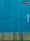 Pure mysore silk saree dark blue and teal blue with allover zari checks & buttas and zari woven border