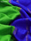 Pure mysore silk saree light green and royal blue with plain body and zari woven floral embroidery work border