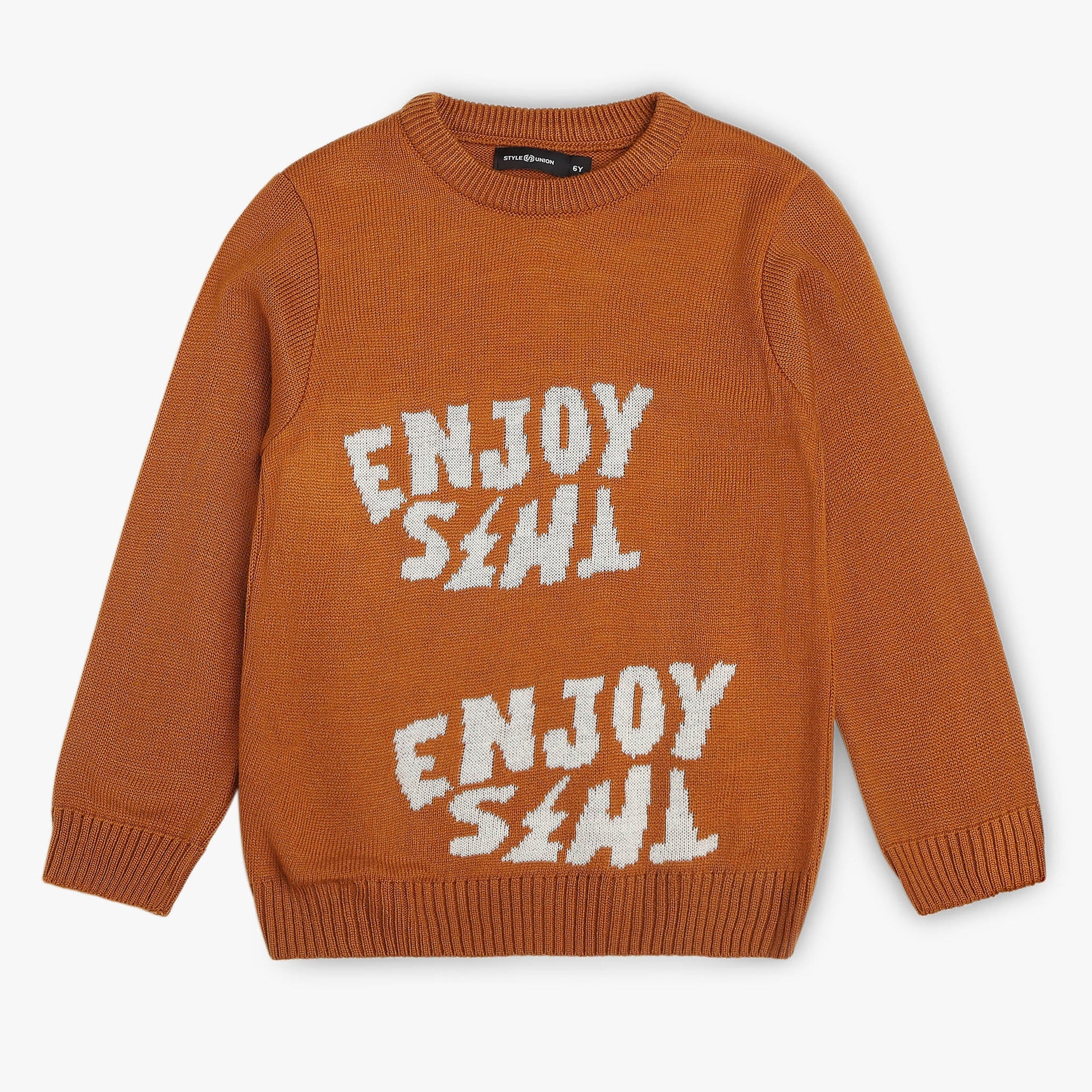 Boys Structured Crew Neck Sweater