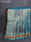 Banarasi silk saree teal blue with position prints and printed border