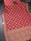 Banarasi georgette saree red with bandhani prints & mina weaves
