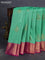 Bangalori silk saree teal green shade and magenta pink with zari woven buttas and zari woven border