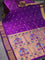 Pure paithani silk saree purple with zari woven buttas and rich zari woven border