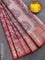 Banarasi kora saree maroon shade with allover ikat weaves and long zari woven border