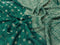 Semi crepe saree teal green with thread woven buttas and thread woven border