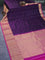 Pure kanchipuram silk saree wine shade and pink with zari woven buttas and long zari woven border