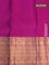 Pure kanchipuram silk saree wine shade and pink with zari woven buttas and long zari woven border