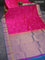 Pure kanchipuram silk saree dual shade of pink and dual shade of blue with zari woven buttas and zari woven border