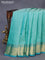 Pure kanchipuram silk saree teal blue and cs blue with zari woven buttas and zari woven border