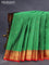 Pure kanchipuram silk saree green and red with zari woven buttas and zari woven border