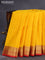 Pure kanchipuram silk saree mango yellow and red with zari woven buttas and zari woven border