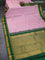 Pure kanchipuram silk saree pastel pink and green with zari woven buttas and zari woven korvai border