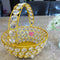 Crystal Basket Gift Item, Gold Coated Flower Basket (Dia 5 Inches)