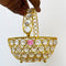 Crystal Basket Gift Item, Gold Coated Flower Basket (Dia 5 Inches)