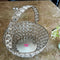 Crystal Basket German Silver, Flower Basket, Fruit Basket for Home Decor (Dia 7 Inches)