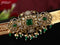 Antique self embosse hip belt with green kemp & cz stones and pearl & beads hanging