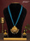 Jaipur crystal beaded multilayer light blue necklace with lakshmi pendant