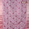 Banarasi semi tussar saree pastel pink and pink with allover ikat weaves and silver zari woven border