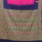 Bandhani saree pink and blue with allover bandhani prints and banarasi style border