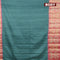 Semi matka saree green shade and pink with plain body and ikat style border
