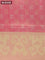 Semi matka saree green shade and pink with plain body and ikat style border