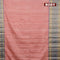 Semi matka saree pastel maroon shade and blue with plain body and ikat style border