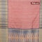 Semi matka saree pastel maroon shade and blue with plain body and ikat style border