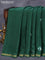 Semi crepe saree green with allover zari checked pattern & embroidery work buttas and small zari woven border