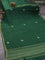 Semi crepe saree green with allover zari checked pattern & embroidery work buttas and small zari woven border