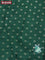 Semi crepe saree green with allover zari checked pattern & embroidery work buttas and small zari woven border