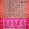 Banarasi semi tussar saree peach shade and pink with allover ikat weaves and copper zari woven border