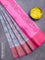 Banarasi semi tussar saree grey and pink with allover ikat weaves and copper zari woven border