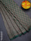 Banarasi semi crepe saree dark green with allover thread & zari woven brocade weaves and woven border