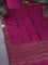Chiniya silk saree wine shade with plain body and woven border