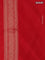 Banarasi semi silk saree red with allover thread & zari weaves and woven border
