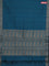Coimbatore cotton saree peacock blue with allover self emboss and thread woven border